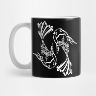 Koi Fish Black and White Palette Mug